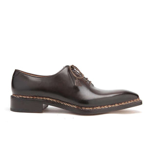 Caporicci Men's Luxury Italian Shoes Brown Calfskin Oxfords ART1400 (CAP1009)-AmbrogioShoes