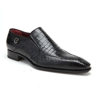 Caporicci 203 Men's Luxury Italian Designer Shoes Black Alligator Loafers (CAP1005)-AmbrogioShoes