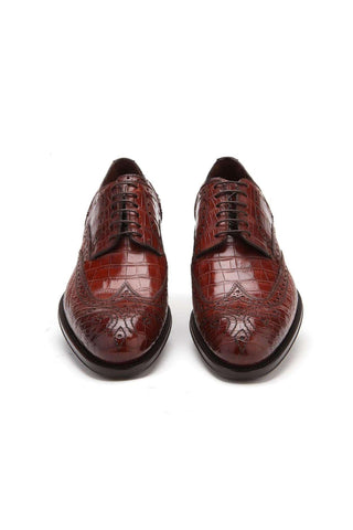 Caporicci 3318 Alligator Skin Wing-Tip Derby-AmbrogioShoes
