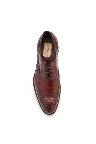 Caporicci 3318 Alligator Skin Wing-Tip Derby-AmbrogioShoes