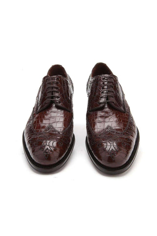 Caporicci 3318 Alligator Skin Wing-Tip Derby-AmbrogioShoes