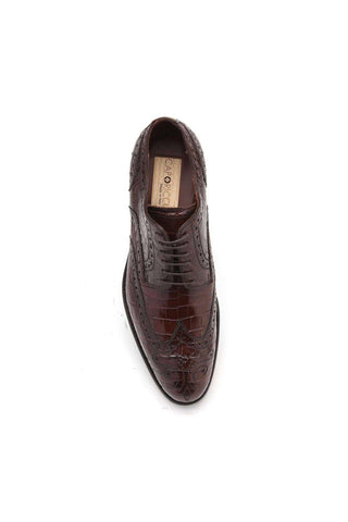 Caporicci 3318 Alligator Skin Wing-Tip Derby-AmbrogioShoes