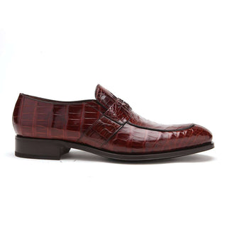 Caporicci Men's Luxury Italian Shoes 3321 Aliigator Sport Rust Brown Loafers (CAP1118)-AmbrogioShoes