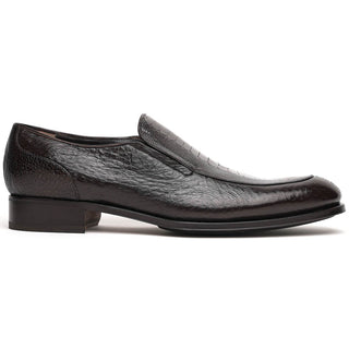 Caporicci 3324 Men's Shoes Dark Brown Exotic Ostrich / Peccary Slip-On Loafers (CAP2003)-AmbrogioShoes