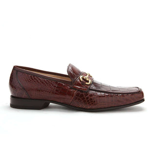 Caporicci Men's Luxury Italian Shoes 9872 Alligator Gold Brown Loafers (CAP1121)-AmbrogioShoes