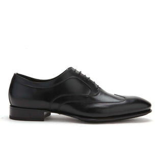 Caporicci 9919 Men's Luxury Italian Designer Shoes Black Calf-Skin Leather Wingtip Oxfords (CAP1030)-AmbrogioShoes