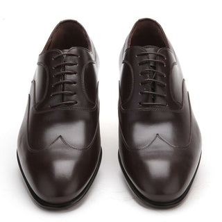 Caporicci Men's Luxury Italian Shoes Brown Calfskin Oxfords ART9919 (CAP1033)-AmbrogioShoes