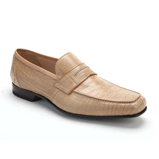 Caporicci Men's Luxury Italian Shoes Beige Alligator Loafers ART9961 (CAP1019)-AmbrogioShoes