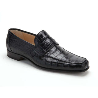 Caporicci Men's Luxury Italian Shoes Black Alligator Loafers ART9961 (CAP1021)-AmbrogioShoes