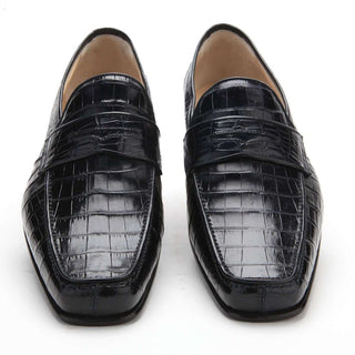 Caporicci 9961 Men's Luxury Italian Designer Shoes Black Alligator Loafers (CAP1021)-AmbrogioShoes