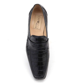 Caporicci Men's Luxury Italian Shoes Black Alligator Loafers ART9961 (CAP1021)-AmbrogioShoes