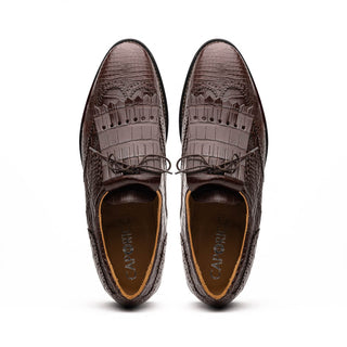 Caporicci Italian Brown Exotic Alligator Golf Oxfords (CAP2014)-AmbrogioShoes