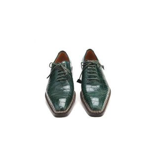 Caporicci Italian Norwegian Construction Mens Shoes 1400 Alligator Green Oxfords (CAP1106)-AmbrogioShoes