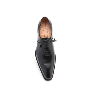 Caporicci Italian Norwegian Construction Mens Designer Shoes 1400 Leather Nero Black Oxfords (CAP1107)-AmbrogioShoes