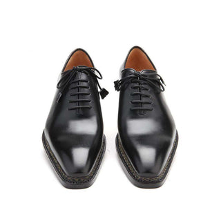 Caporicci Italian Norwegian Construction Mens Shoes 1400 Leather Nero Black Oxfords (CAP1107)-AmbrogioShoes