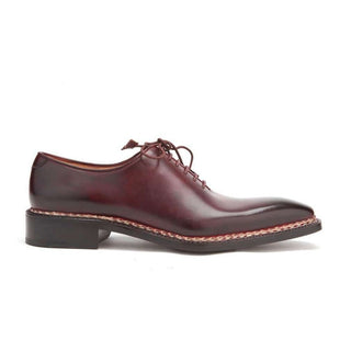 Caporicci Men's Luxury Italian Shoes 1400 Leather Bordo Burgundy Norwegian Construction Oxfords (CAP1109)-AmbrogioShoes