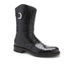 Caporicci Men's Luxury Italian Designer Shoes Black Alligator Boots 573 (CAP1024)-AmbrogioShoes