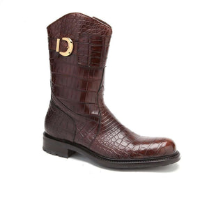Caporicci Men's Luxury Italian Shoes Dark Gold Alligator Boots ART573 (CAP1025)-AmbrogioShoes
