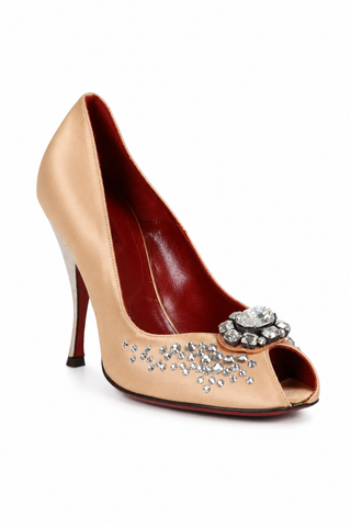 Cesare Paciotti 899410 Crystalized Satin Evening Pump