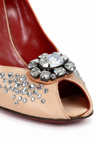 Cesare Paciotti 899410 Crystalized Satin Evening Pump