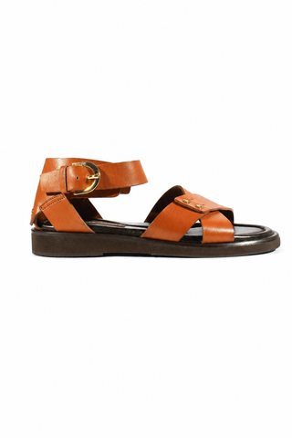 Cesare Paciotti Biscotto Buckle Logo Leather Sandals (CPM2377)