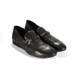 Cesare Paciotti Black Leather Horsebit Loafers PN49202BU (CPM5501)