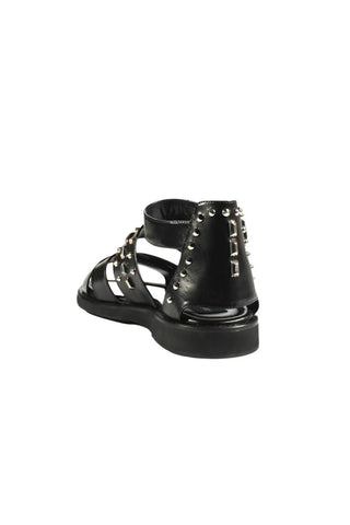 Cesare Paciotti Black Leather Studded Gladiator Sandals (CPM2373
