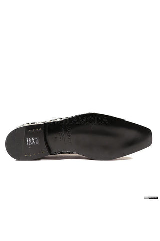 Cesare Paciotti Black & Silver / Argento Cam Loafers (CPM4006)