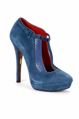 Cesare Paciotti Blue Suede leather High Heel Sandals (CPW909)