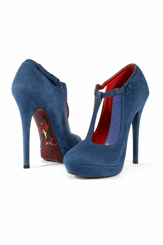 Cesare Paciotti Blue Suede leather High Heel Sandals (CPW909)