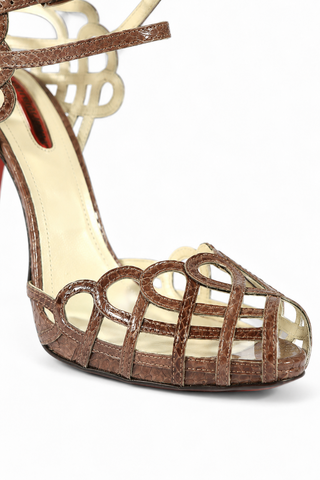 Cesare Paciotti Brown High Heel Platforms PZ615910Y (CPW555)