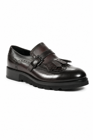 Cesare Paciotti Buckhold Loafers Black Calf Two Tone Tamponato (CPM5477)