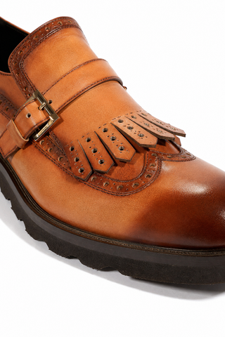 Cesare Paciotti Buckhold Loafers Camel/Brown Two Tone Tamponato Cuoio (CPM5478)