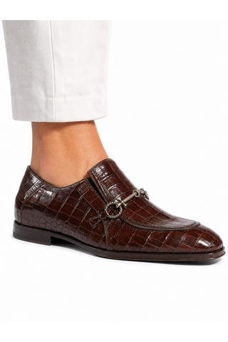 Cesare Paciotti Cocco Lux T Moro Brown Loafers (CPM5003)