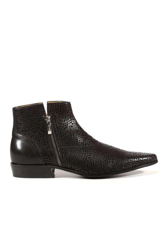 Cesare Paciotti Dan Calf Soft Black Cut-out Leather Boots (CPM3142)