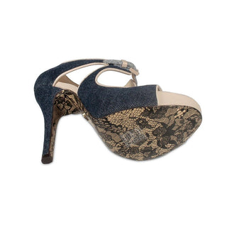 Cesare Paciotti Denim Blue Patent Leather Cut-Out Platform Sandals (KCPW626)-AmbrogioShoes