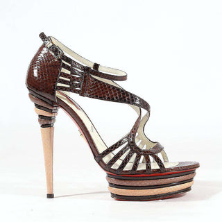 Cesare Paciotti Designer Shoes Dark Brown High-Heel Leather Platforms (CPW561)