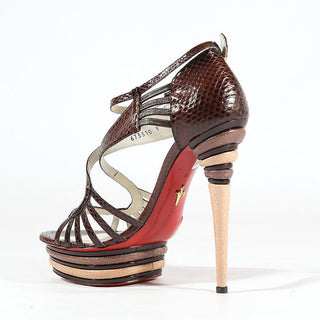 Cesare Paciotti Designer Shoes Dark Brown High-Heel Leather Platforms (CPW561)