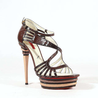 Cesare Paciotti Designer Shoes Dark Brown High-Heel Leather Platforms (CPW561)