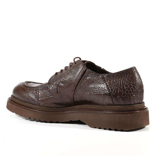 Cesare Paciotti Exotic Designer Shoes Struzzo Fondente Nappa Brown Lizard Oxfords (CPM3040)-AmbrogioShoes