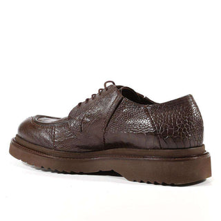 Cesare Paciotti Luxury Italian Mens Shoes Struzzo Fondente Nappa Brown Lizard Oxfords (CPM3040)-AmbrogioShoes