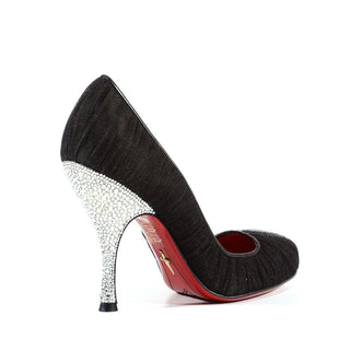 Cesare Paciotti Fabric / Leather with Crystals Peep-Toe Pumps (CPWCRY304)-AmbrogioShoes
