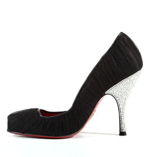 Cesare Paciotti Fabric / Leather with Crystals Peep-Toe Pumps (CPWCRY304)-AmbrogioShoes