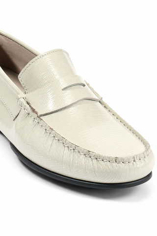 Cesare Paciotti Fumo Textured Patent Moccasins (CPM2347)