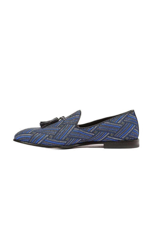 Cesare Paciotti Glam Blue Silver Black Loafers (CPM5356)