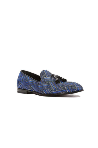 Cesare Paciotti Glam Blue Silver Black Loafers (CPM5356)