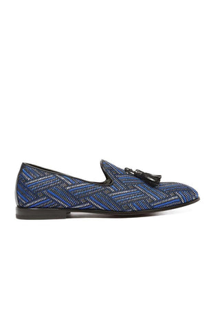 Cesare Paciotti Glam Blue Silver Black Loafers (CPM5356)