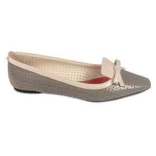 Cesare Paciotti Grey Patent Bow-Tie Ballerina Slippers (CPW646)