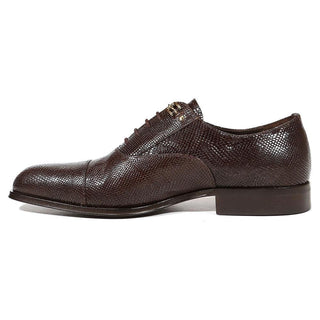 Cesare Paciotti Luxury Italian Men's Designer Shoes Iguana Calf T Moro Brown Oxfords (CPM5017)