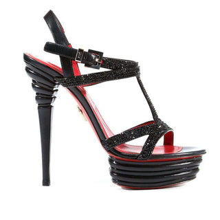 Cesare Paciotti Leather with Crystals High Heel Platforms (CPWCRY563)-AmbrogioShoes